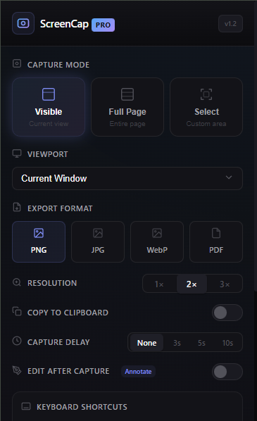 ScreenCap Pro Interface
